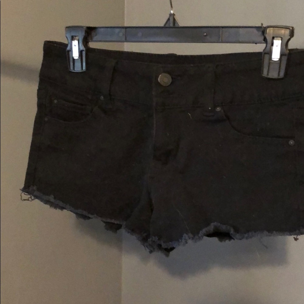 Black jean shorts